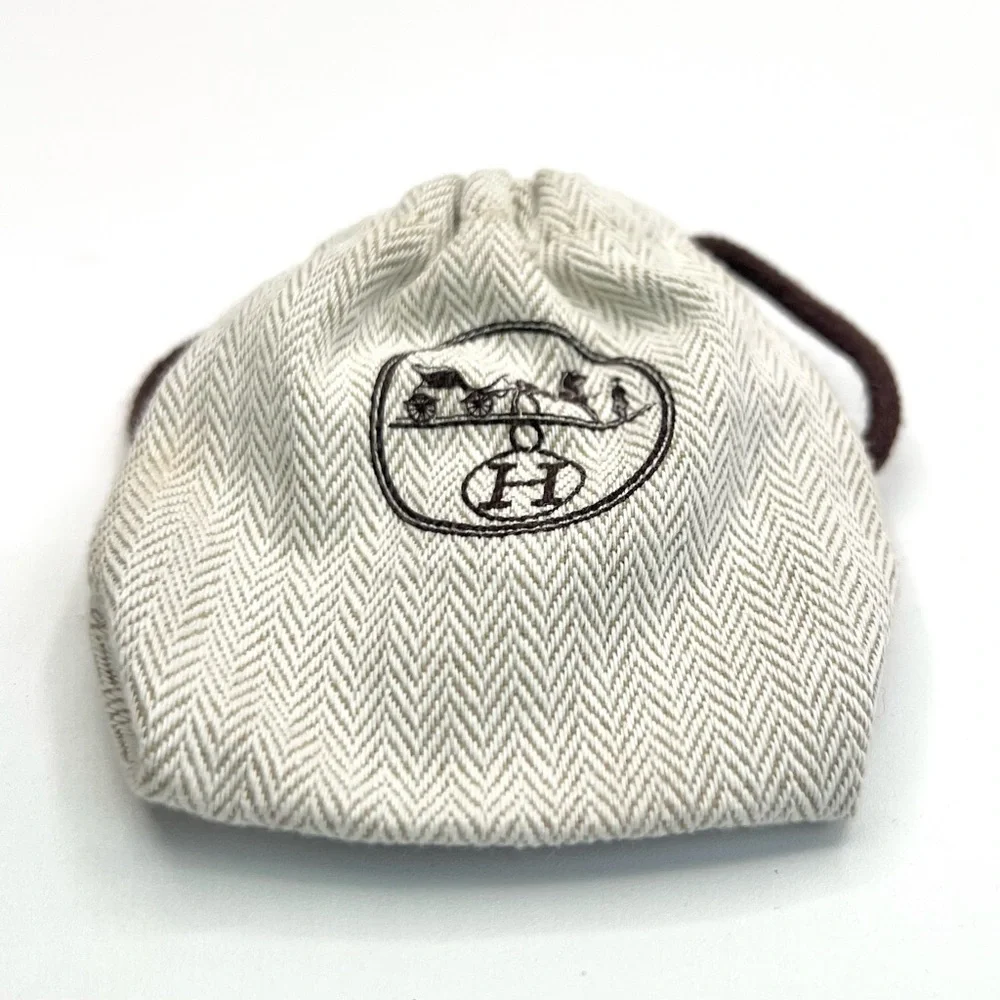 Hermes Cream and Brown Jewelry Pouch Dust Bag